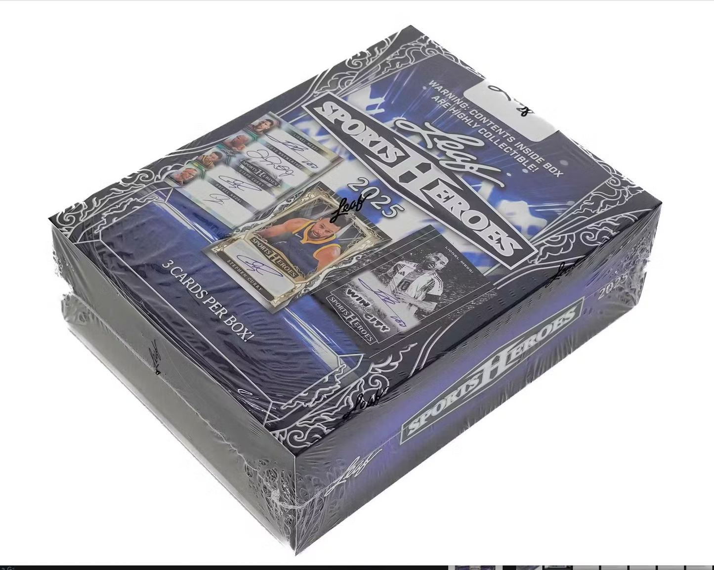 Sports Heroes 2025 Trading Cards Hobby Box, 3 Cards Per Box