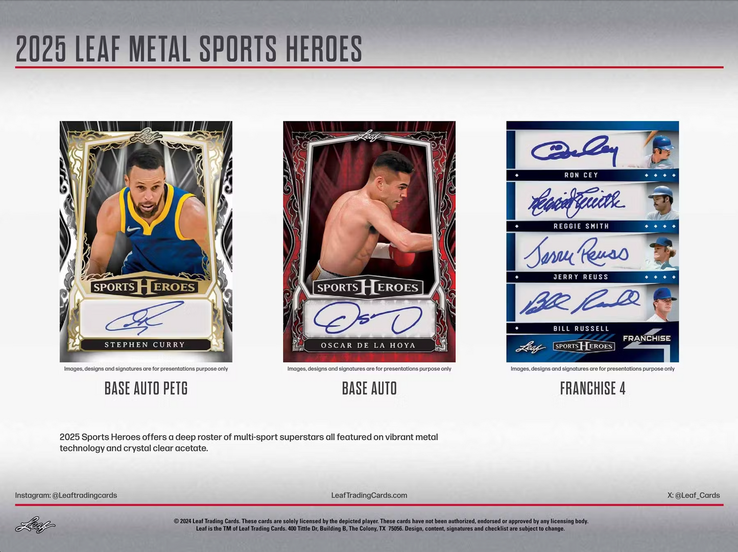 Sports Heroes 2025 Trading Cards Hobby Box, 3 Cards Per Box