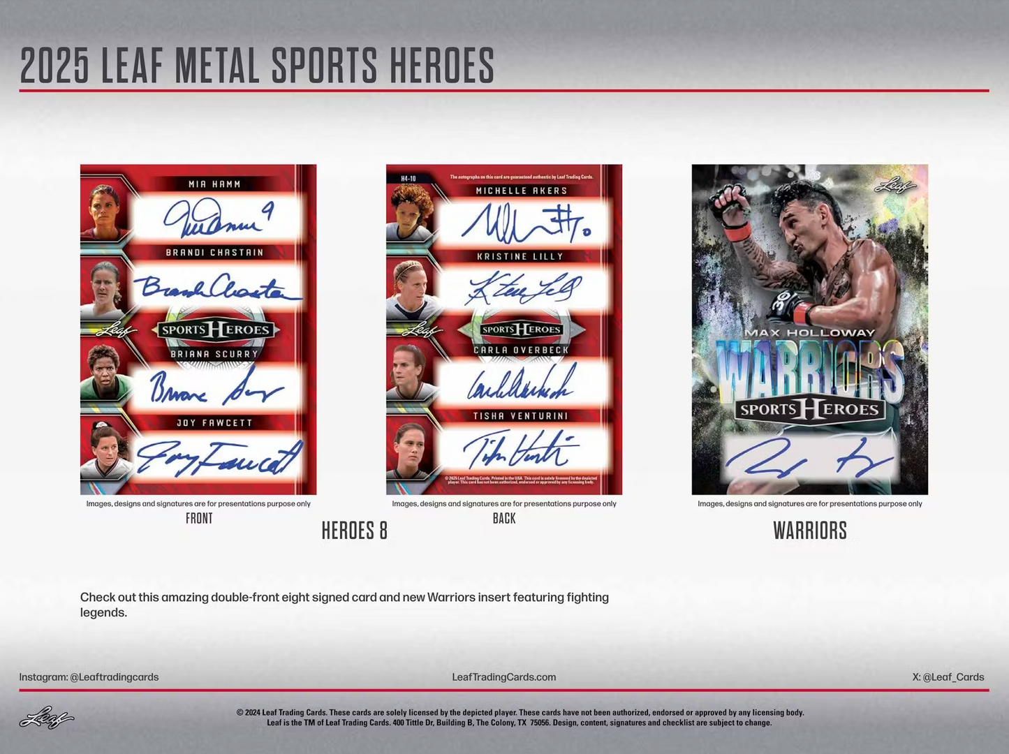 Sports Heroes 2025 Trading Cards Hobby Box, 3 Cards Per Box